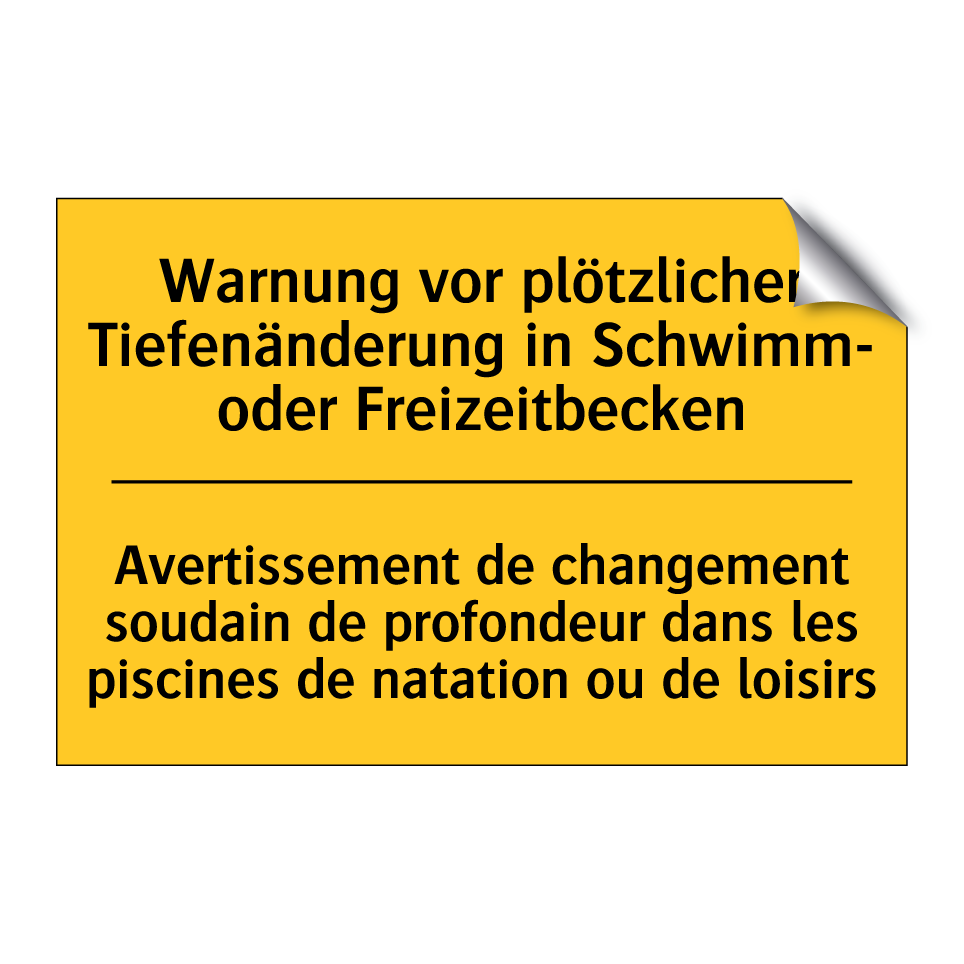 Warnung vor plötzlicher Tiefenänderung /.../ - Avertissement de changement soudain /.../