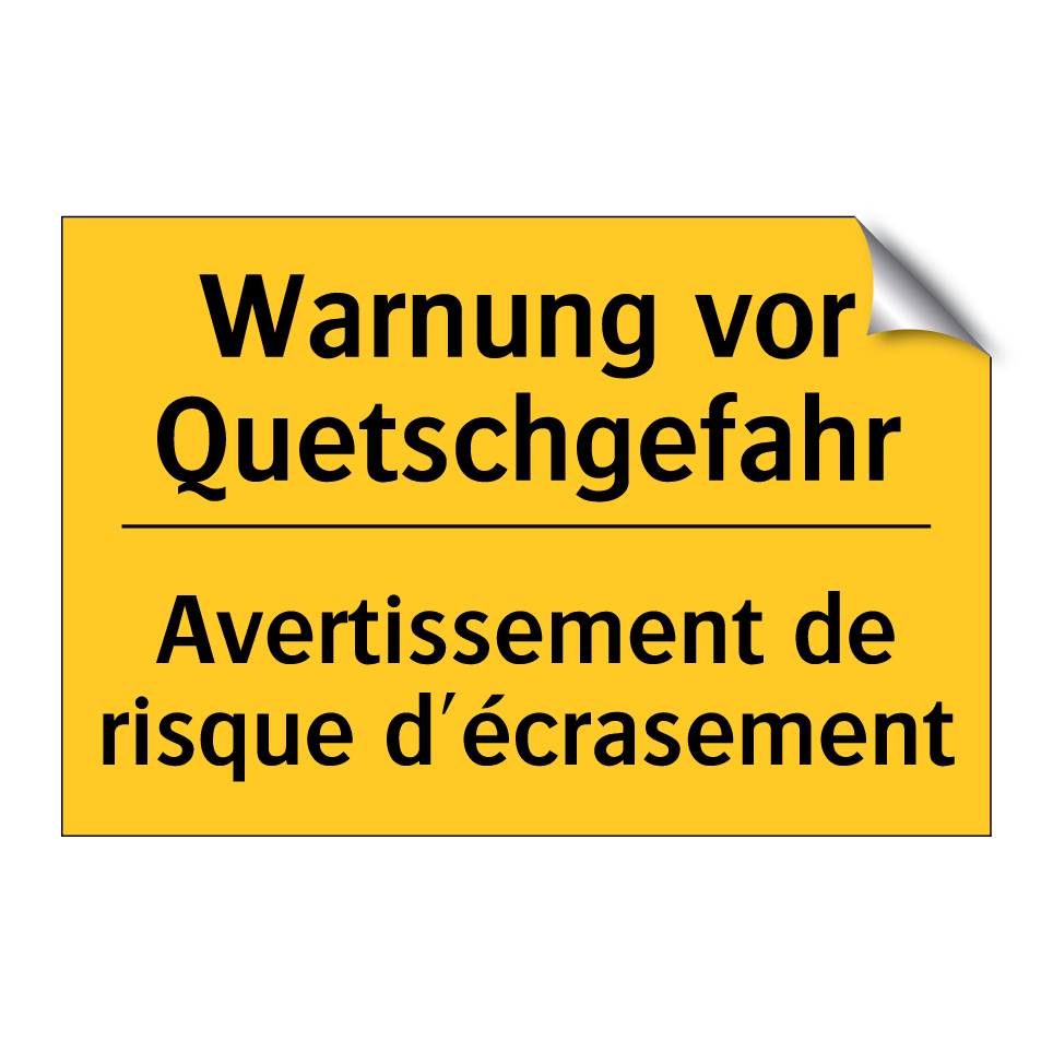 Warnung vor Quetschgefahr - Avertissement de risque d'écrasement /.../