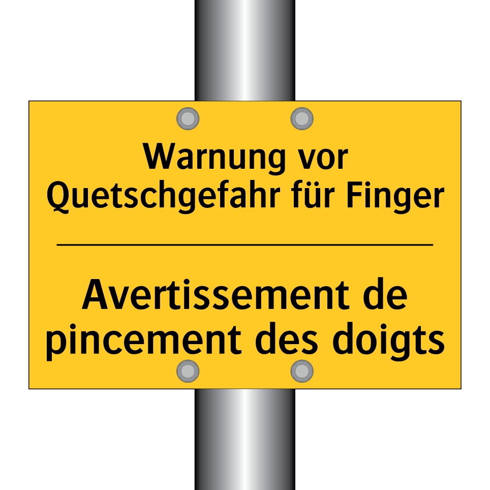 Warnung vor Quetschgefahr für /.../ - Avertissement de pincement des /.../