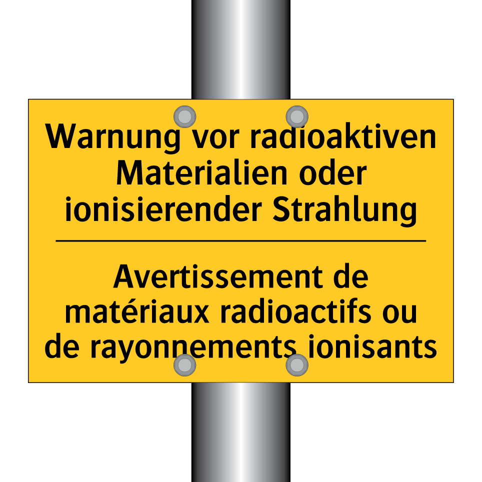 Warnung vor radioaktiven Materialien /.../ - Avertissement de matériaux radioactifs /.../