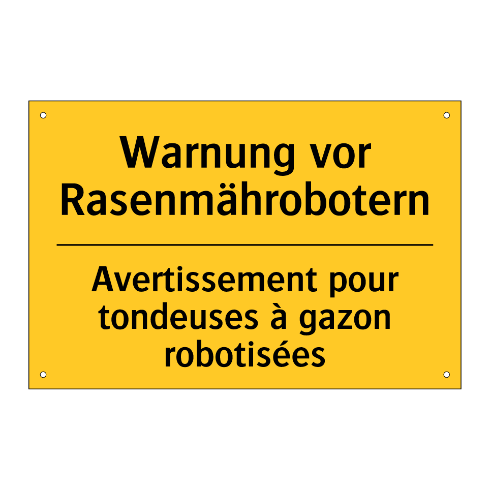 Warnung vor Rasenmährobotern - Avertissement pour tondeuses à /.../