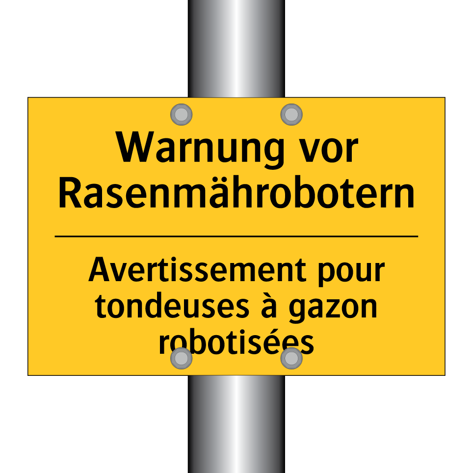 Warnung vor Rasenmährobotern - Avertissement pour tondeuses à /.../