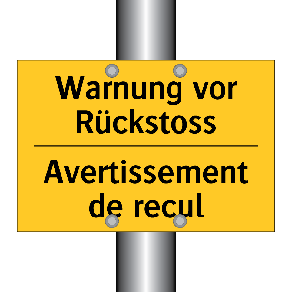 Warnung vor Rückstoss - Avertissement de recul