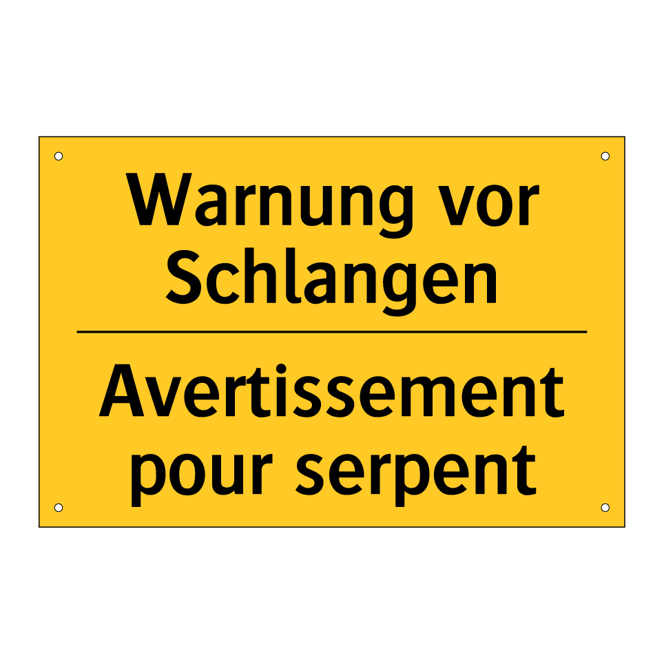 Warnung vor Schlangen - Avertissement pour serpent