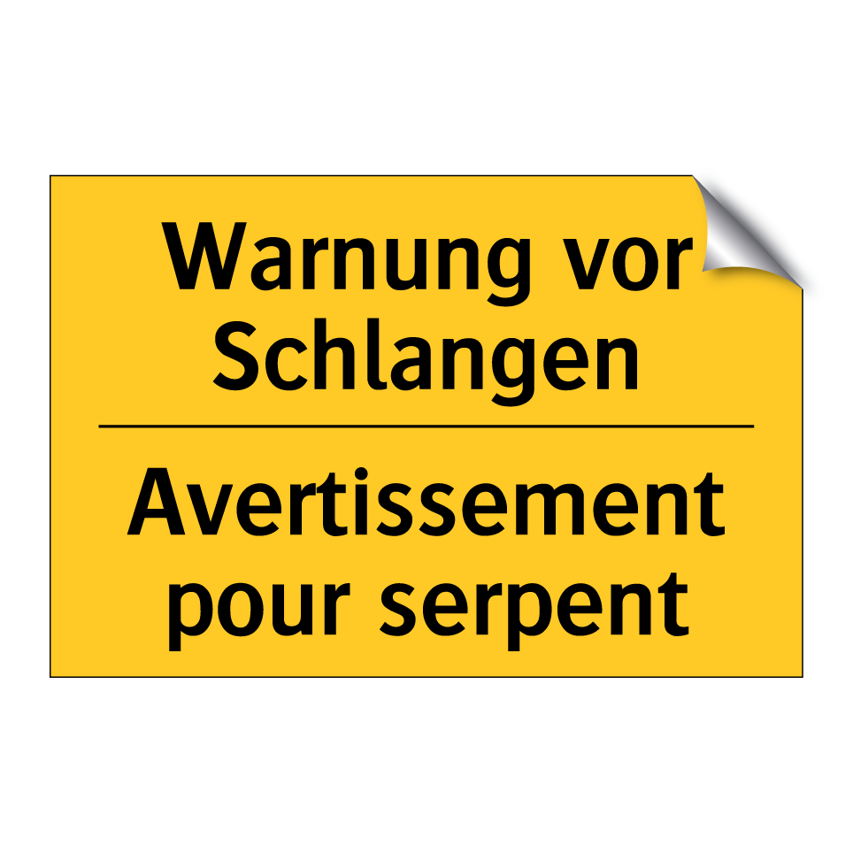 Warnung vor Schlangen - Avertissement pour serpent