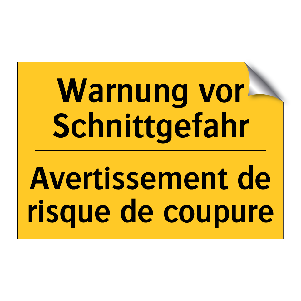 Warnung vor Schnittgefahr - Avertissement de risque de coupure /.../