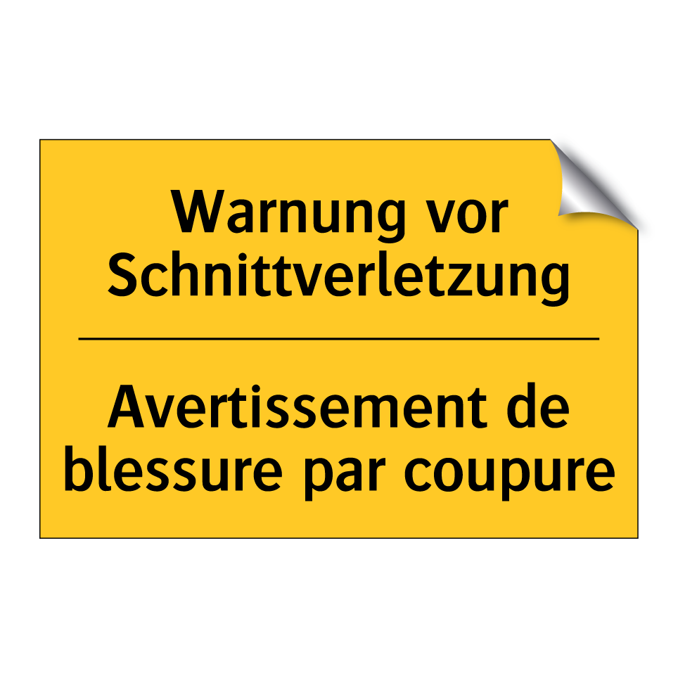 Warnung vor Schnittverletzung - Avertissement de blessure par /.../
