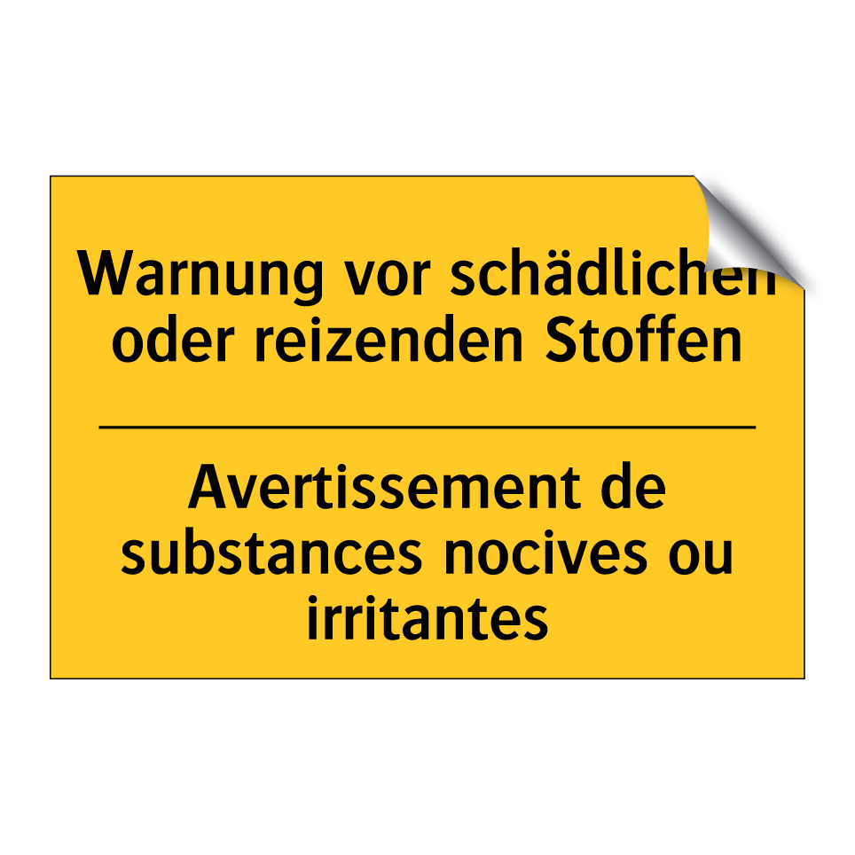 Warnung vor schädlichen oder reizenden /.../ - Avertissement de substances nocives /.../