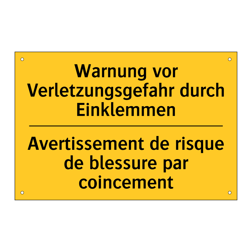Warnung vor Verletzungsgefahr /.../ - Avertissement de risque de blessure /.../