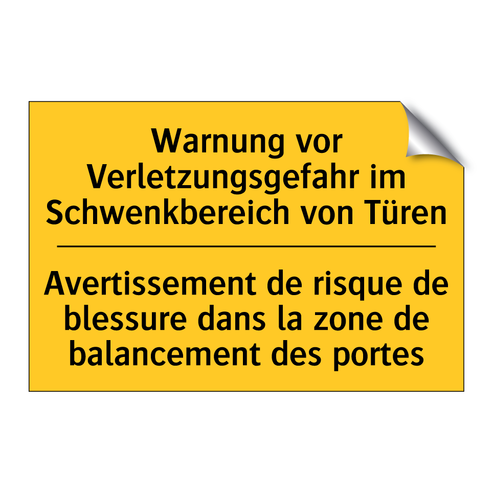 Warnung vor Verletzungsgefahr /.../ - Avertissement de risque de blessure /.../