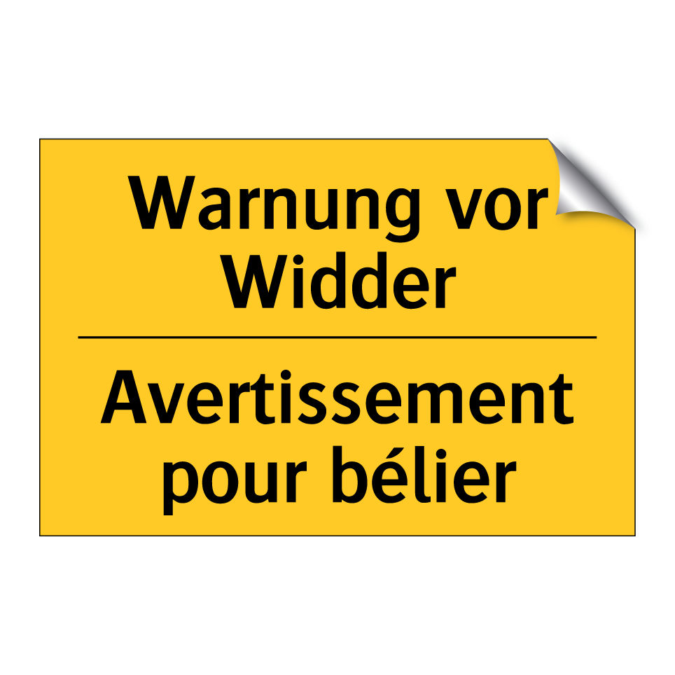 Warnung vor Widder - Avertissement pour bélier
