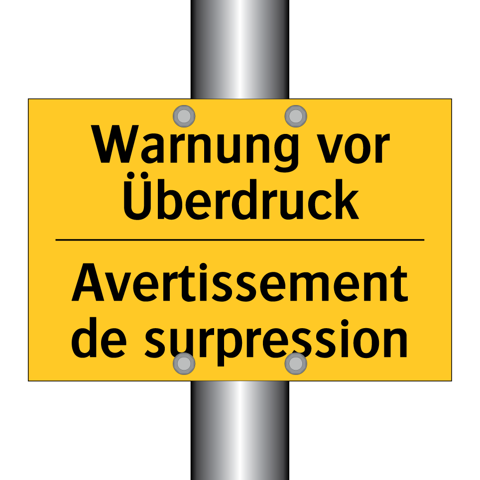 Warnung vor Überdruck - Avertissement de surpression