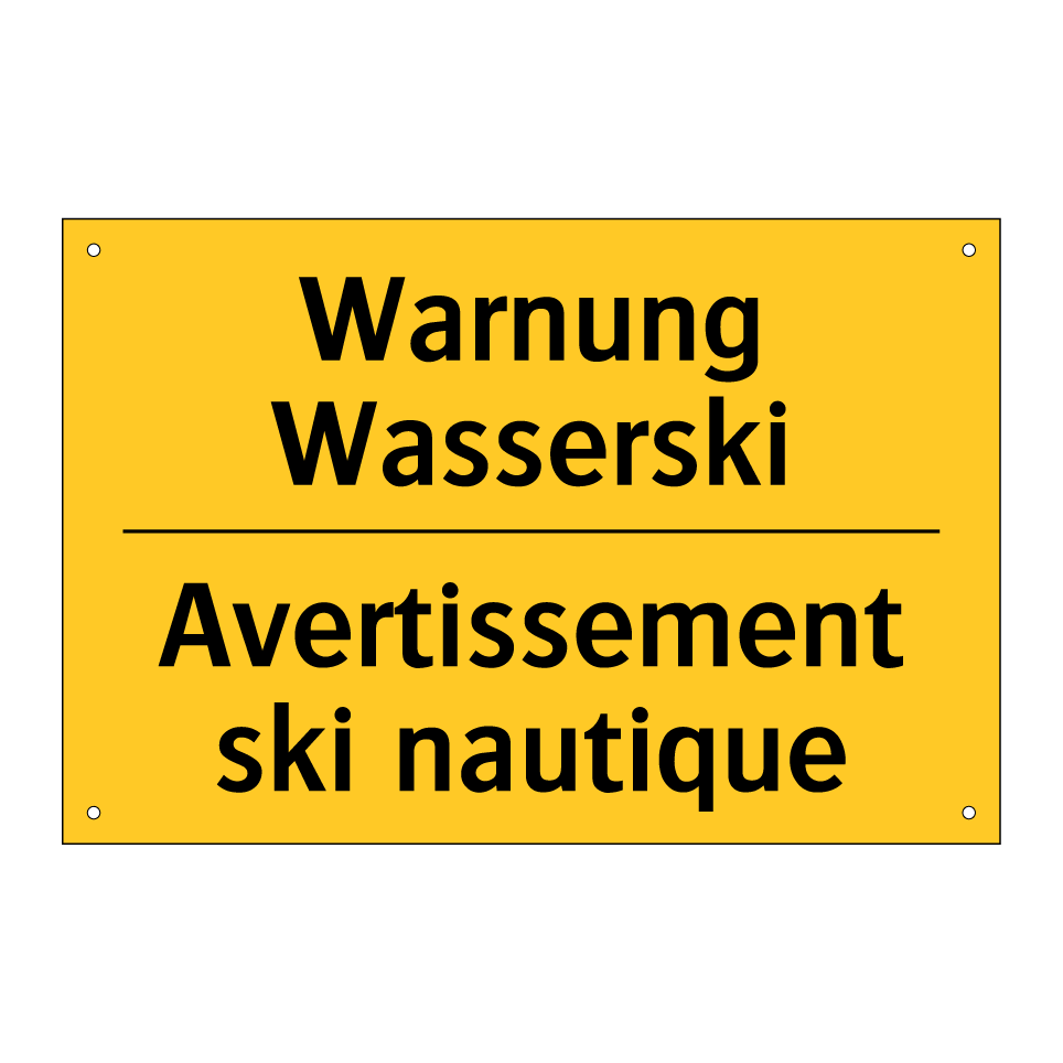 Warnung Wasserski - Avertissement ski nautique