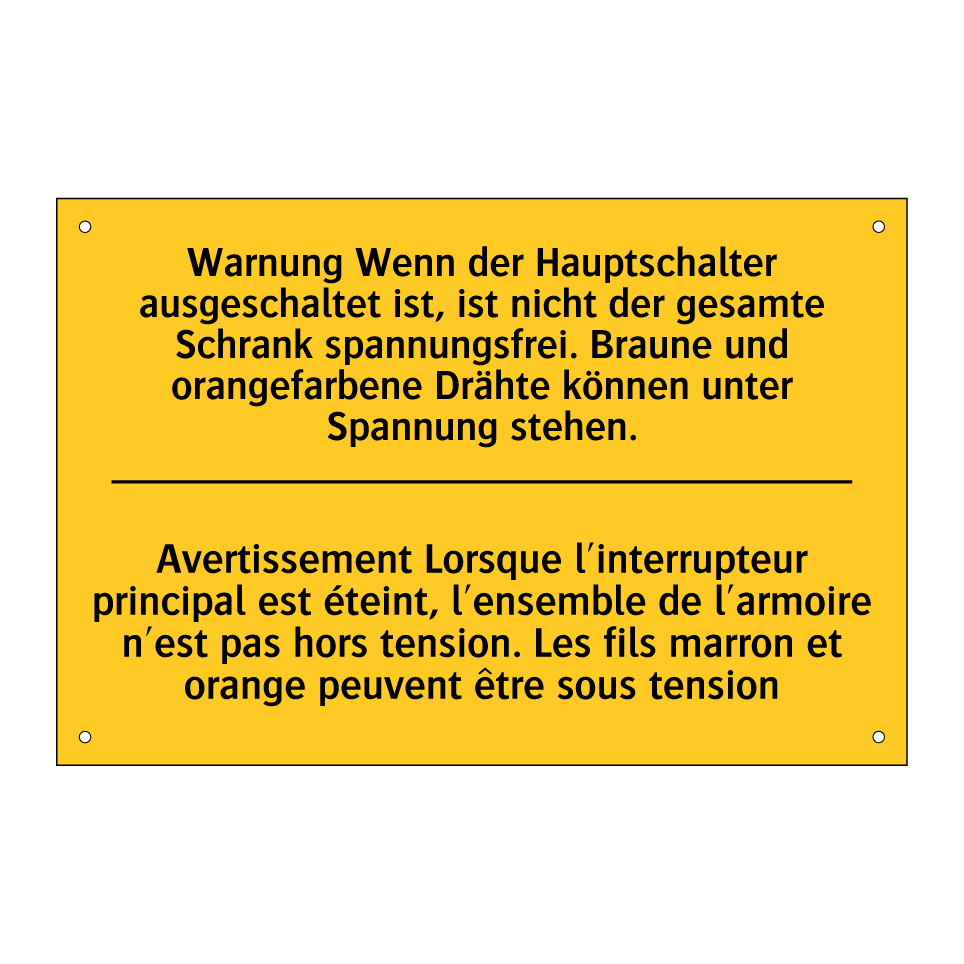 Warnung Wenn der Hauptschalter /.../ - Avertissement Lorsque l'interrupteur /.../