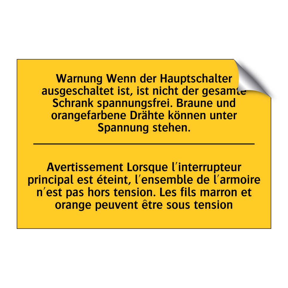 Warnung Wenn der Hauptschalter /.../ - Avertissement Lorsque l'interrupteur /.../