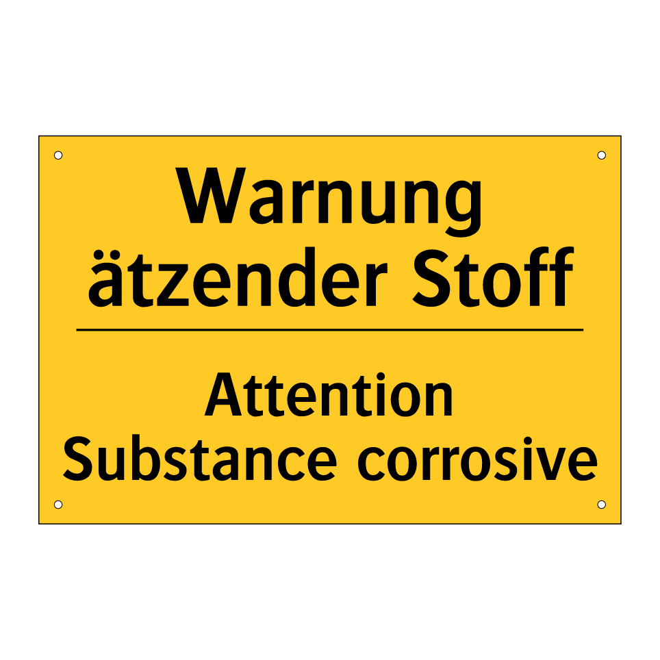Warnung ätzender Stoff - Attention Substance corrosive