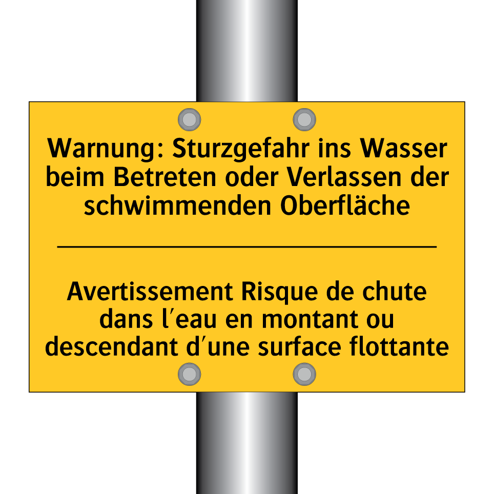 Warnung: Sturzgefahr ins Wasser /.../ - Avertissement Risque de chute /.../