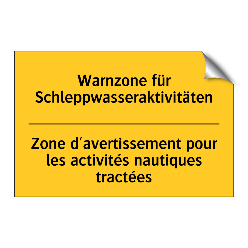 Warnzone für Schleppwasseraktivitäten /.../ - Zone d'avertissement pour les /.../