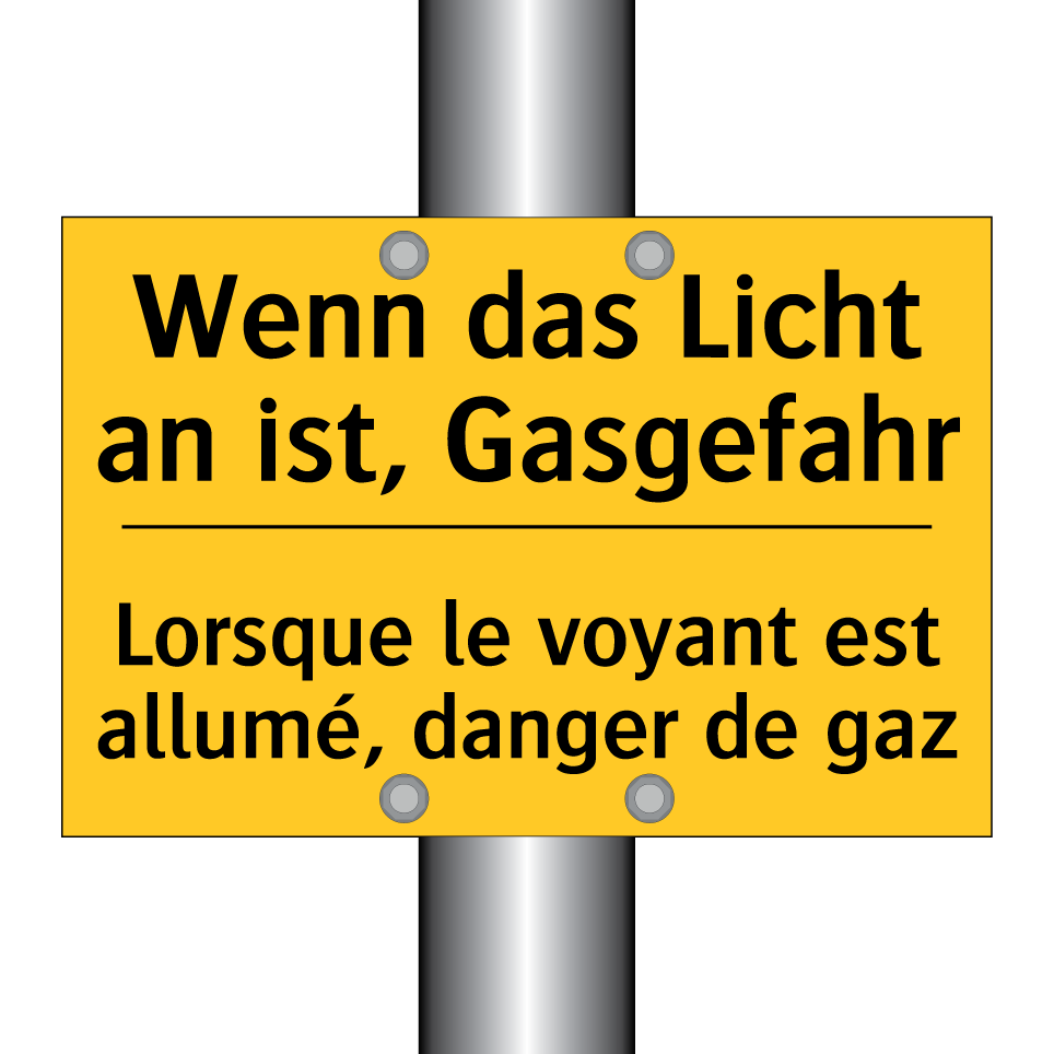 Wenn das Licht an ist, Gasgefahr /.../ - Lorsque le voyant est allumé, /.../