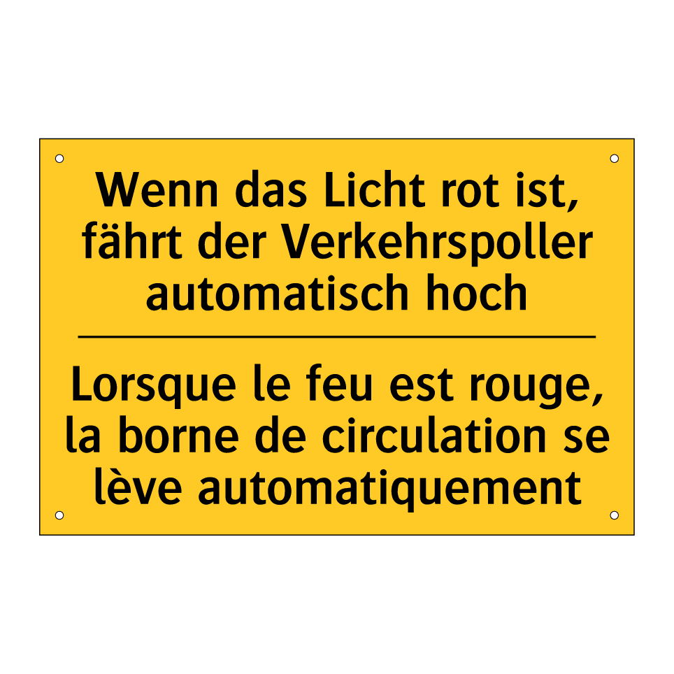 Wenn das Licht rot ist, fährt /.../ - Lorsque le feu est rouge, la borne /.../