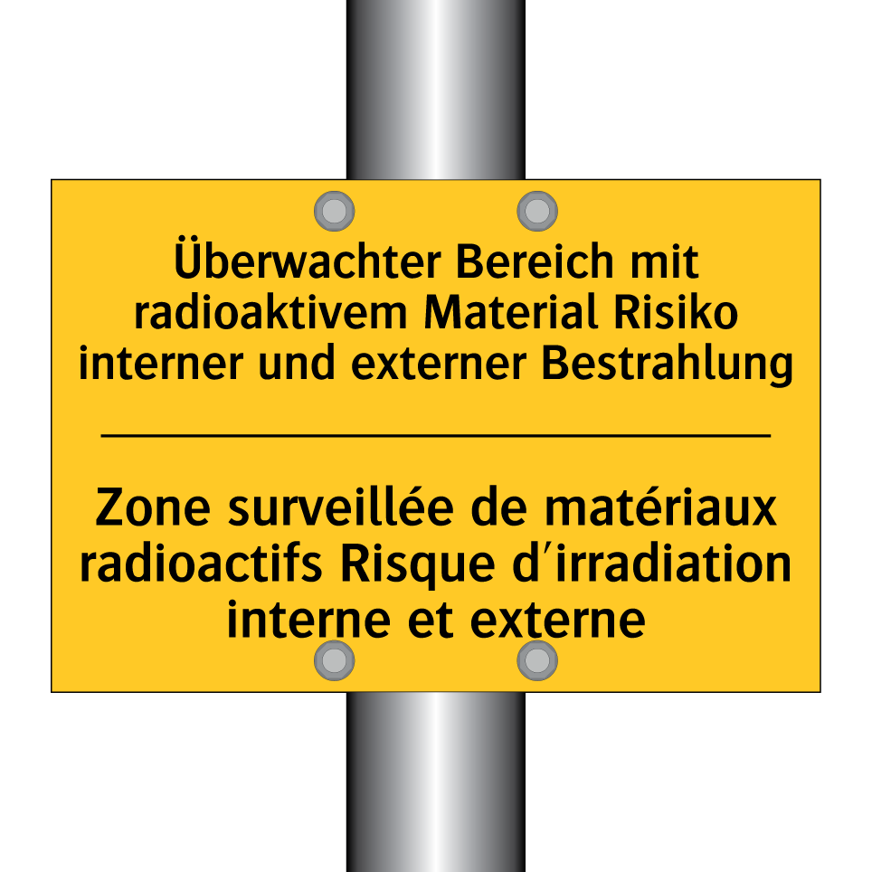Überwachter Bereich mit radioaktivem /.../ - Zone surveillée de matériaux radioactifs /.../