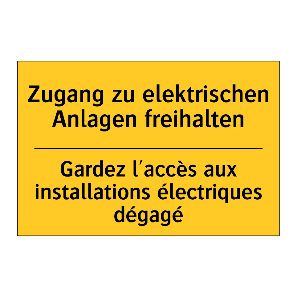 Zugang zu elektrischen Anlagen /.../ - Gardez l'accès aux installations /.../