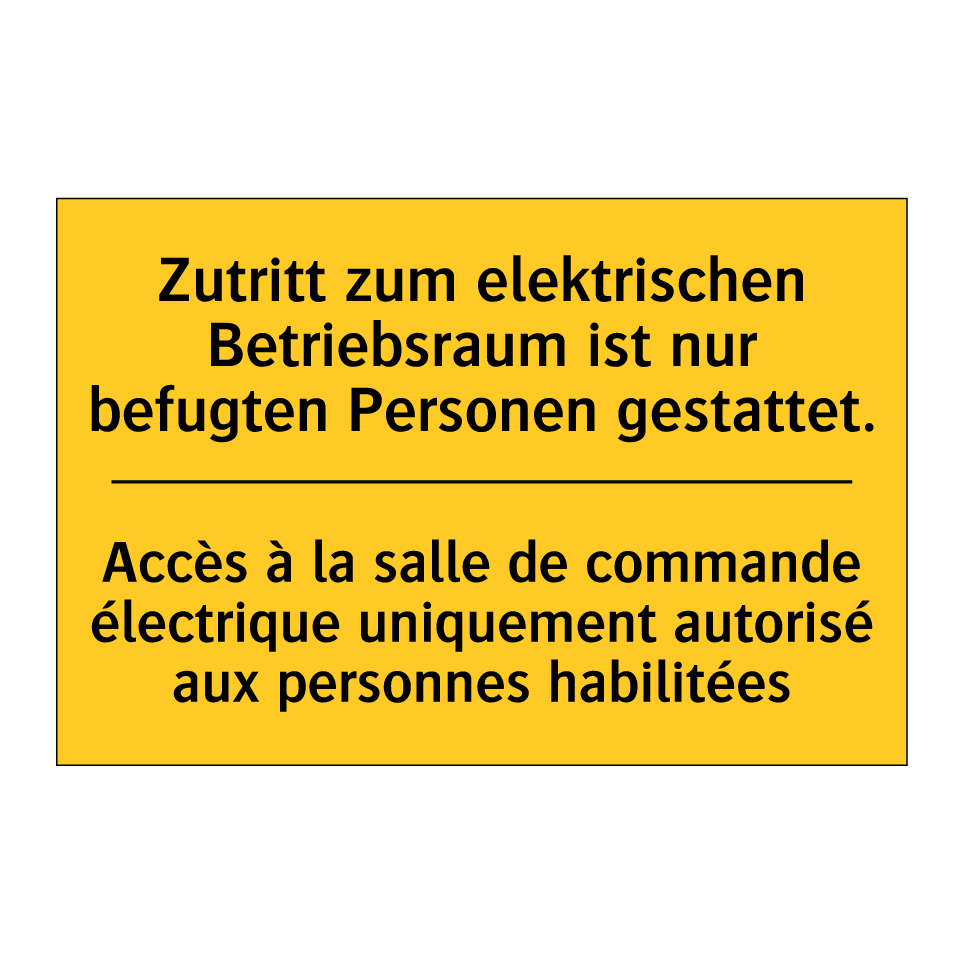 Zutritt zum elektrischen Betriebsraum /.../ - Accès à la salle de commande électrique /.../