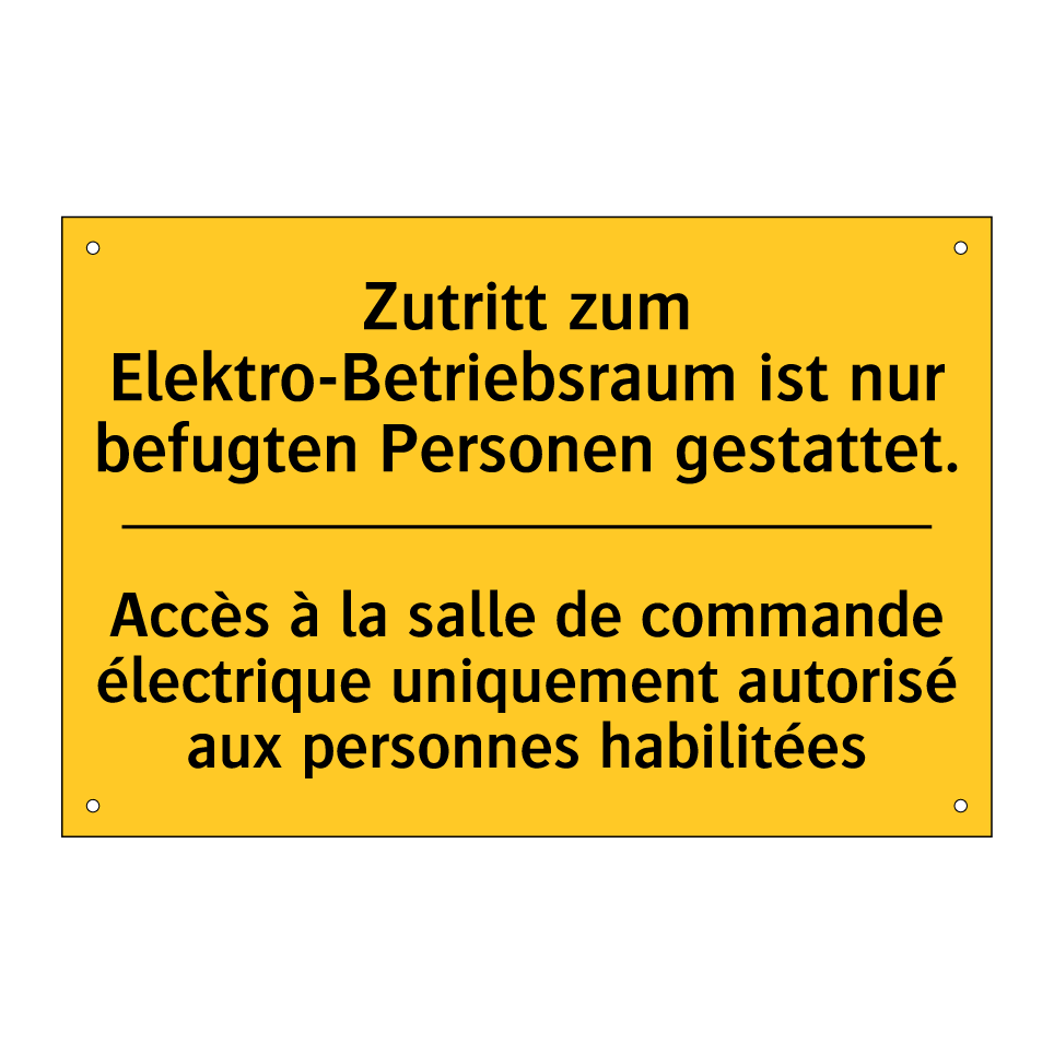 Zutritt zum Elektro-Betriebsraum /.../ - Accès à la salle de commande électrique /.../