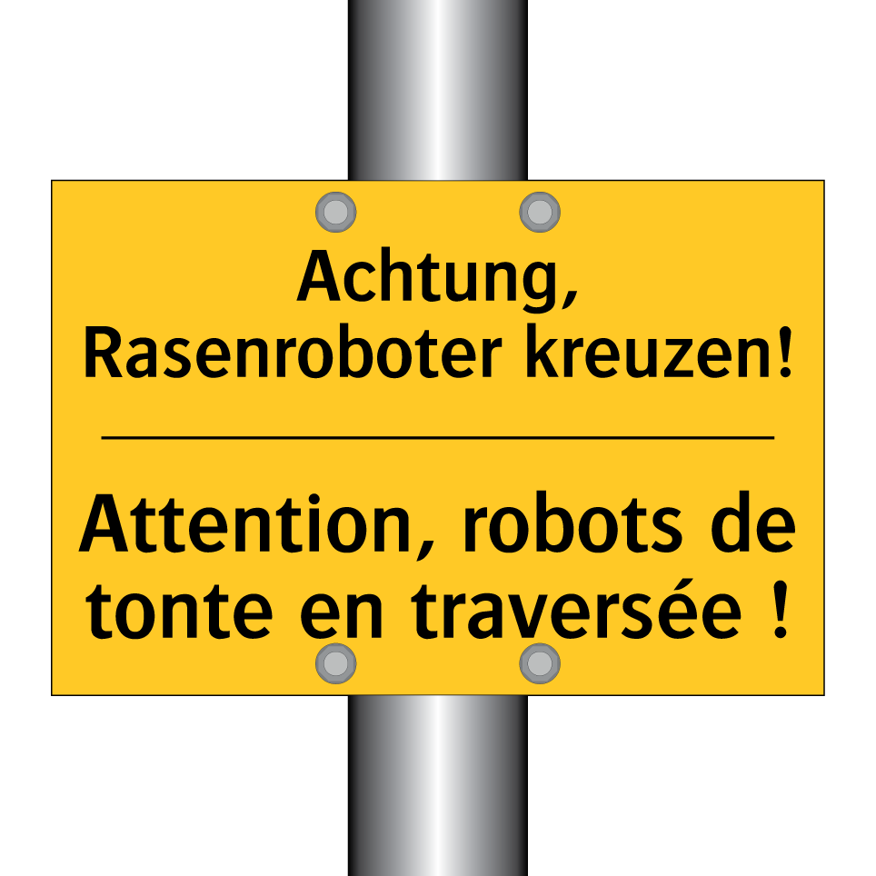 Achtung, Rasenroboter kreuzen! - Attention, robots de tonte en /.../