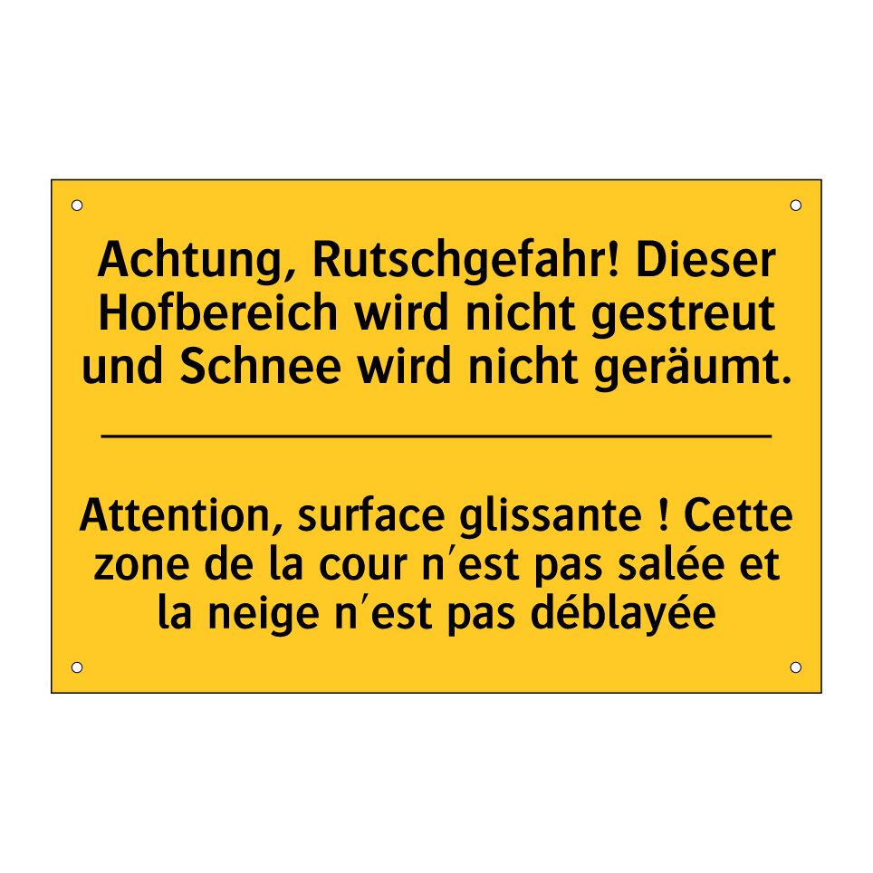 Achtung, Rutschgefahr! Dieser /.../ - Attention, surface glissante ! /.../