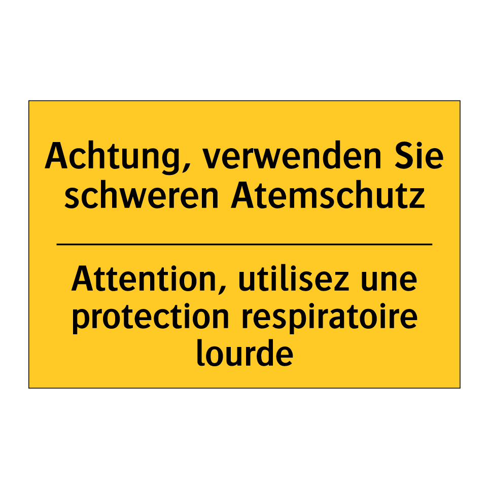 Achtung, verwenden Sie schweren /.../ - Attention, utilisez une protection /.../