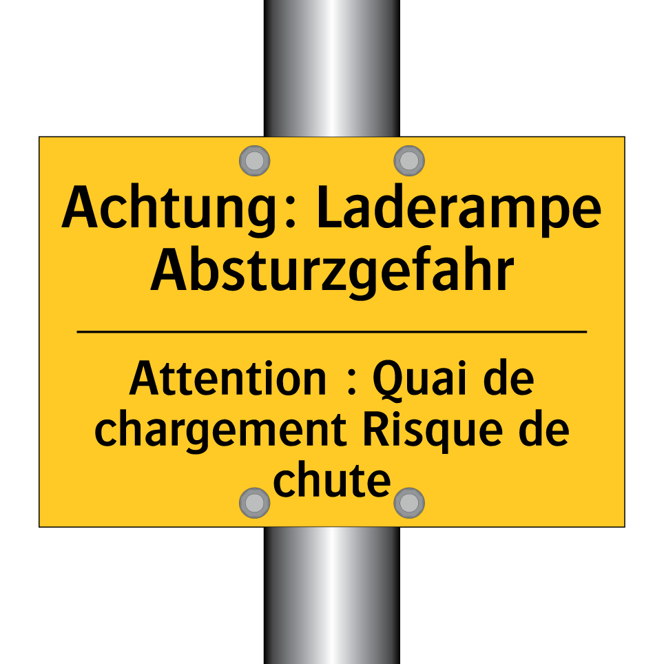 Achtung: Laderampe Absturzgefahr /.../ - Attention : Quai de chargement /.../