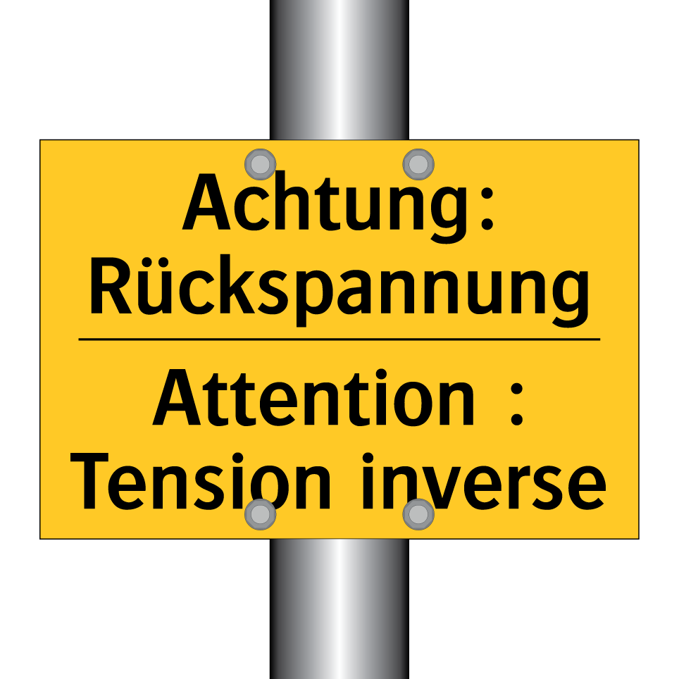 Achtung: Rückspannung - Attention : Tension inverse
