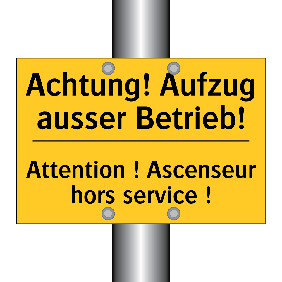 Achtung! Aufzug ausser Betrieb! /.../ - Attention ! Ascenseur hors service /.../