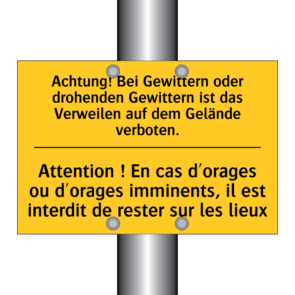 Achtung! Bei Gewittern oder drohenden /.../ - Attention ! En cas d'orages ou /.../