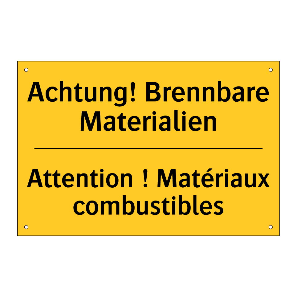 Achtung! Brennbare Materialien - Attention ! Matériaux combustibles /.../