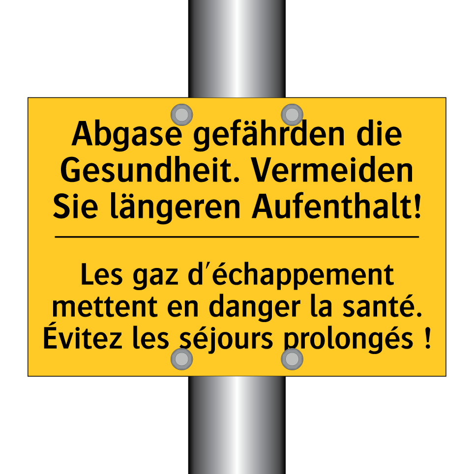 Abgase gefährden die Gesundheit. /.../ - Les gaz d'échappement mettent /.../