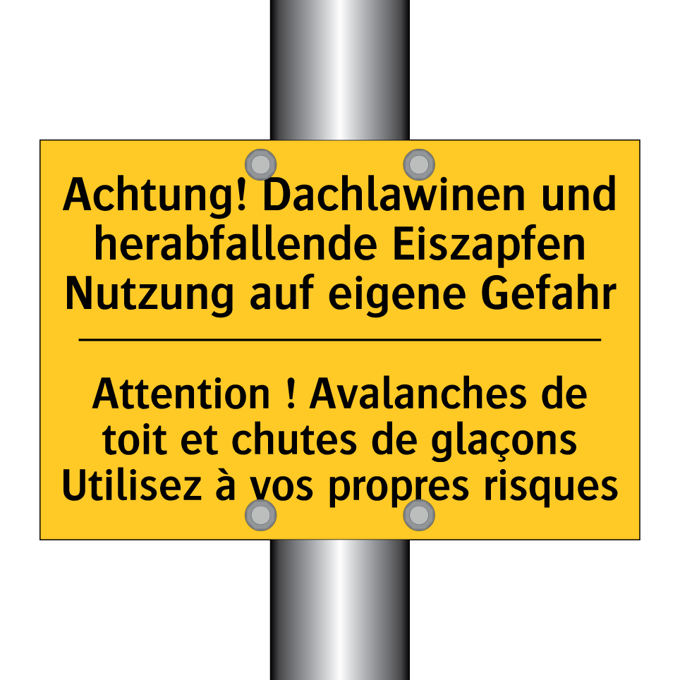 Achtung! Dachlawinen und herabfallende /.../ - Attention ! Avalanches de toit /.../