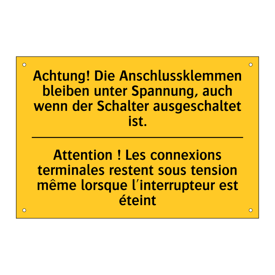 Achtung! Die Anschlussklemmen /.../ - Attention ! Les connexions terminales /.../