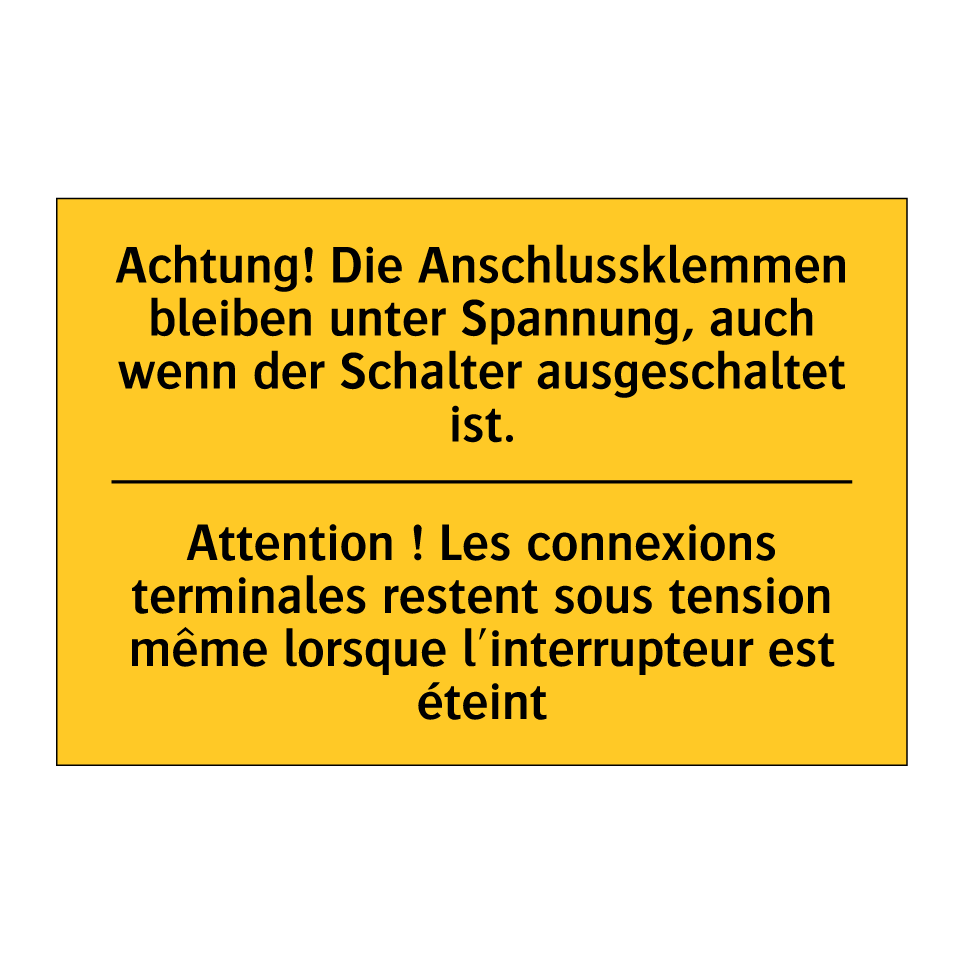 Achtung! Die Anschlussklemmen /.../ - Attention ! Les connexions terminales /.../