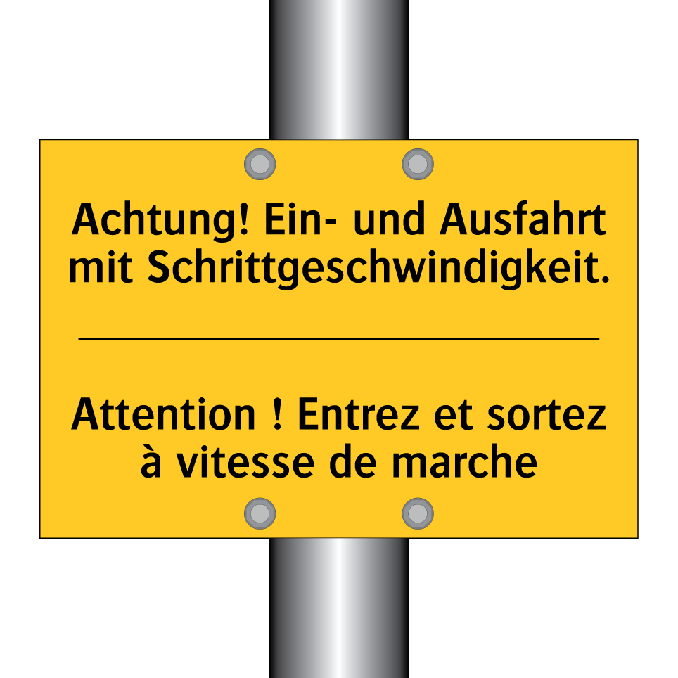 Achtung! Ein- und Ausfahrt mit /.../ - Attention ! Entrez et sortez à /.../