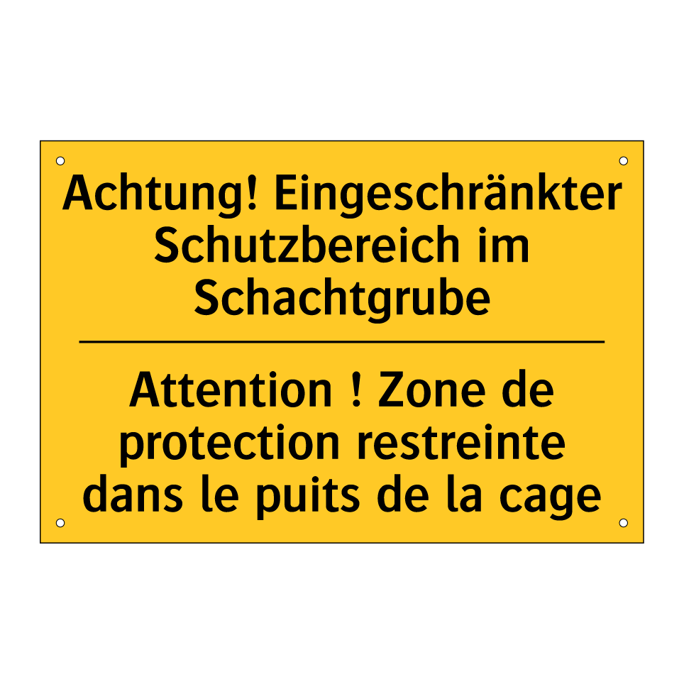 Achtung! Eingeschränkter Schutzbereich /.../ - Attention ! Zone de protection /.../