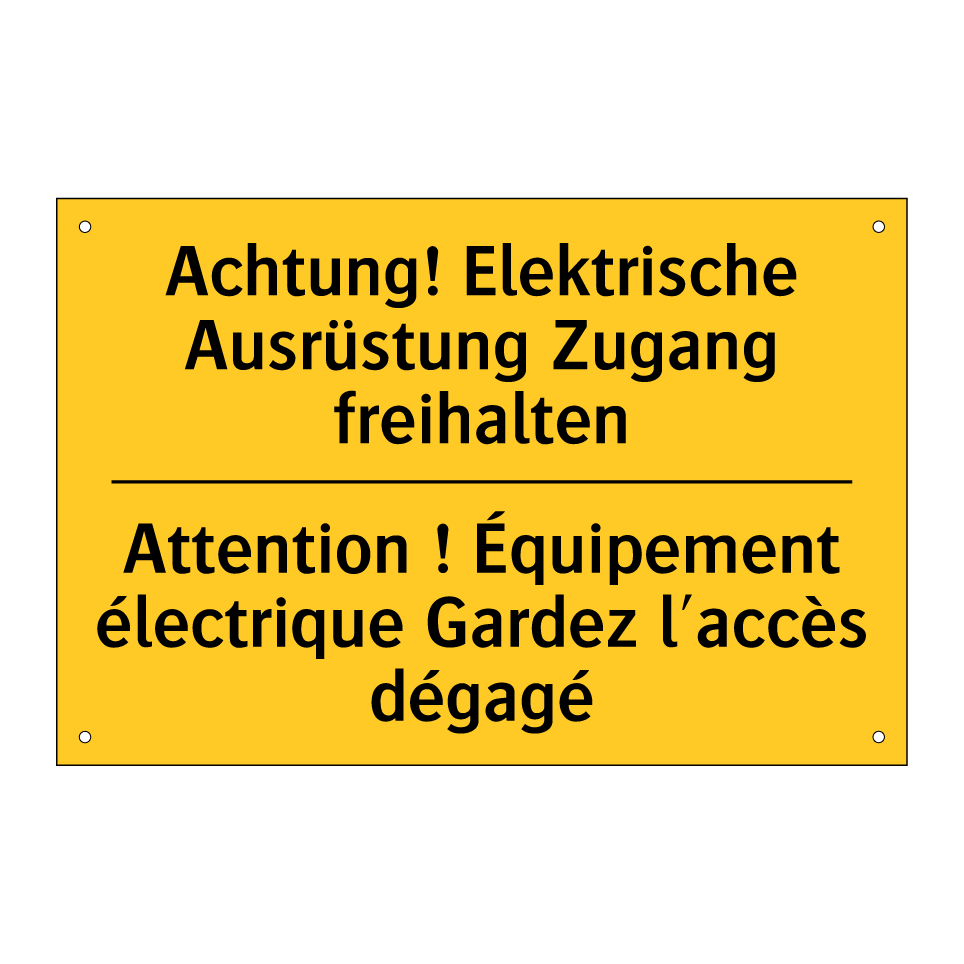 Achtung! Elektrische Ausrüstung /.../ - Attention ! Équipement électrique /.../