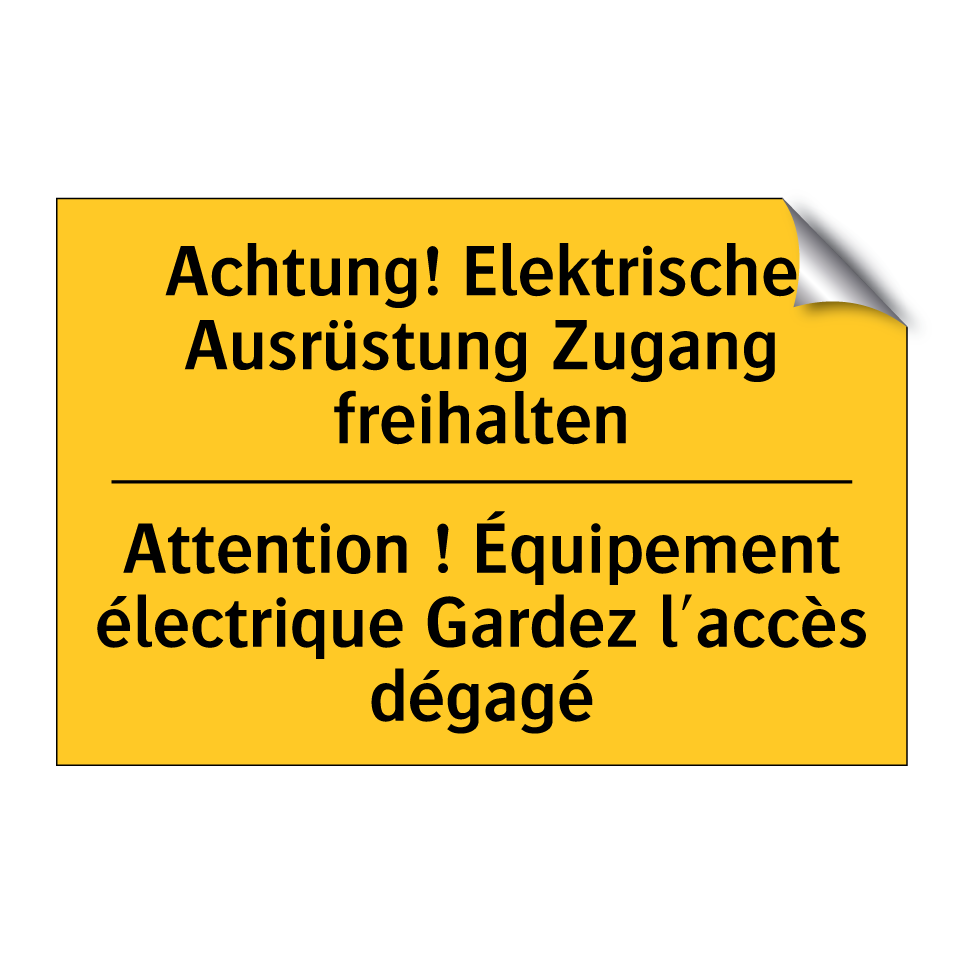 Achtung! Elektrische Ausrüstung /.../ - Attention ! Équipement électrique /.../