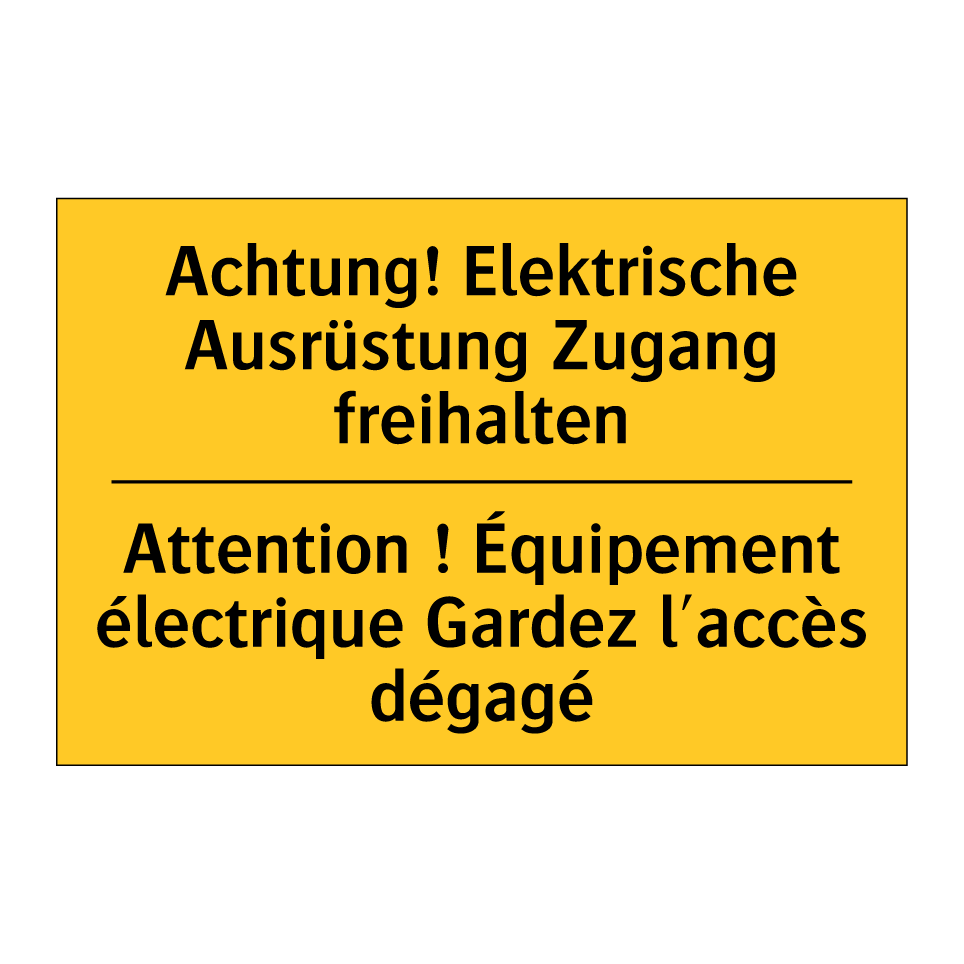 Achtung! Elektrische Ausrüstung /.../ - Attention ! Équipement électrique /.../