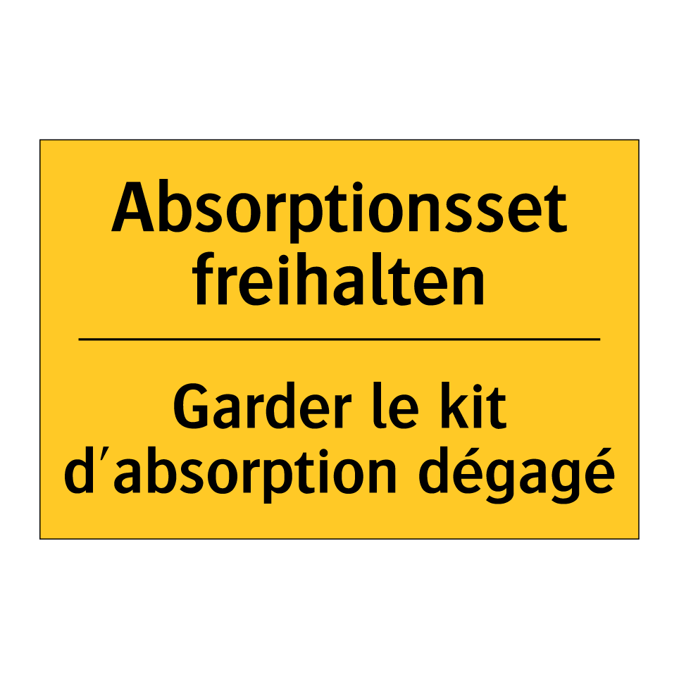 Absorptionsset freihalten - Garder le kit d'absorption dégagé /.../