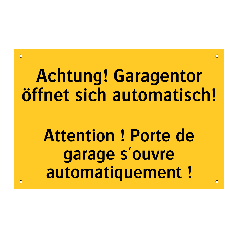 Achtung! Garagentor öffnet sich /.../ - Attention ! Porte de garage s'ouvre /.../