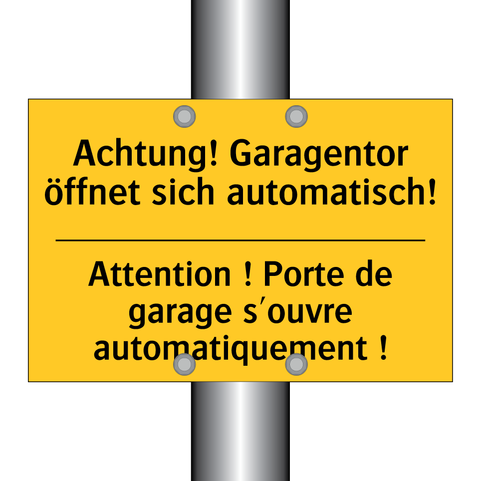 Achtung! Garagentor öffnet sich /.../ - Attention ! Porte de garage s'ouvre /.../