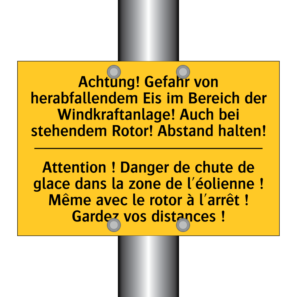 Achtung! Gefahr von herabfallendem /.../ - Attention ! Danger de chute de /.../
