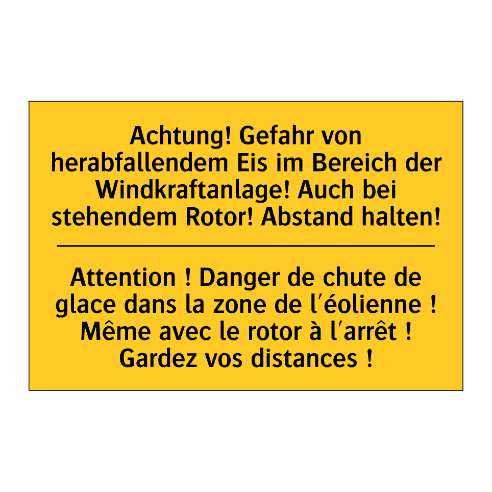 Achtung! Gefahr von herabfallendem /.../ - Attention ! Danger de chute de /.../